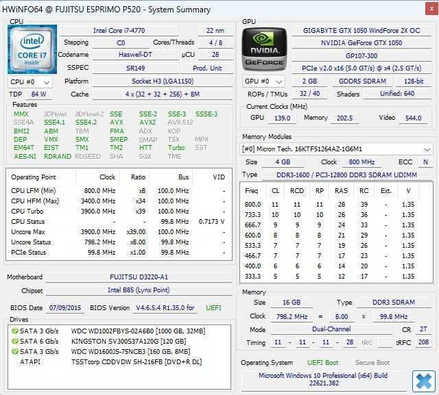 Calculator Unitate PC Gaming I7 4770 Ram 16G GTX 1050