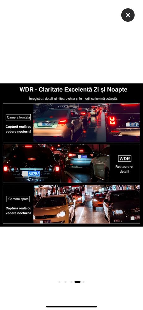 Camera auto dubla 4K + 1080p HD, Premium, unghi de filmare 170 + 140