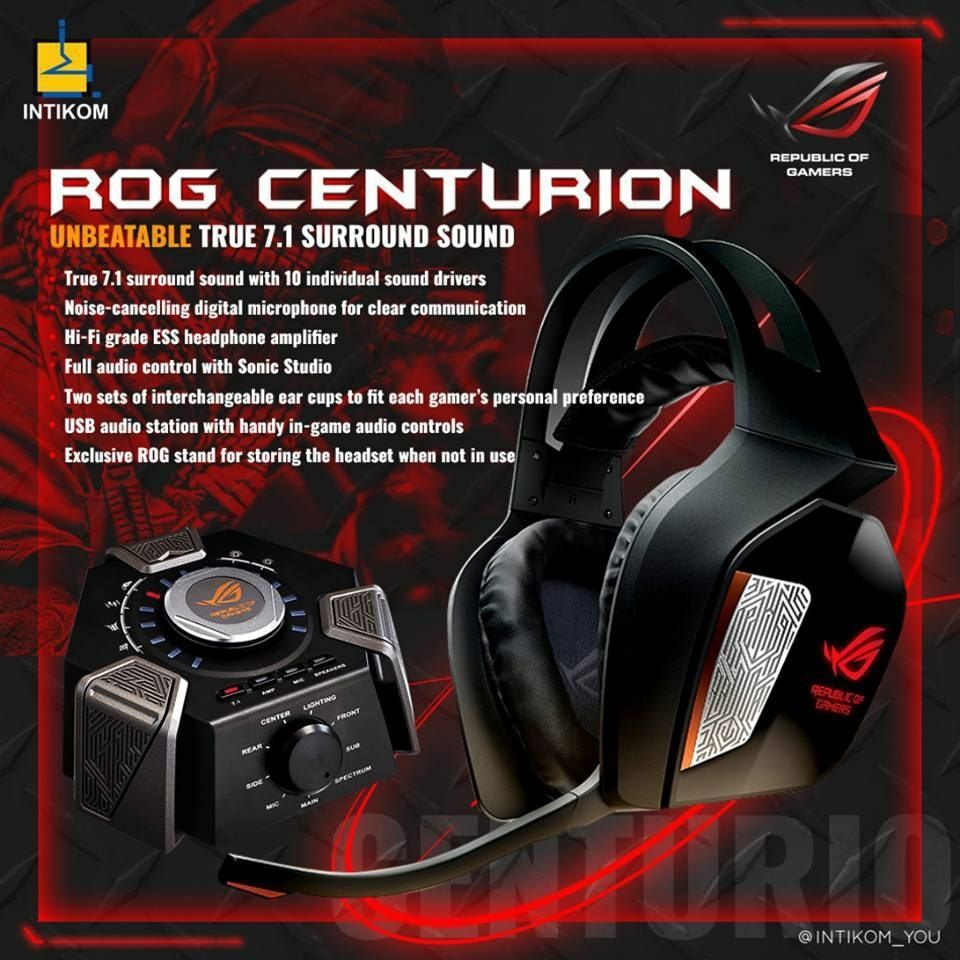 СКИДКА! Asus Rog Centurion 7.1 +Аудиостанция  Наушники/Гарнитура