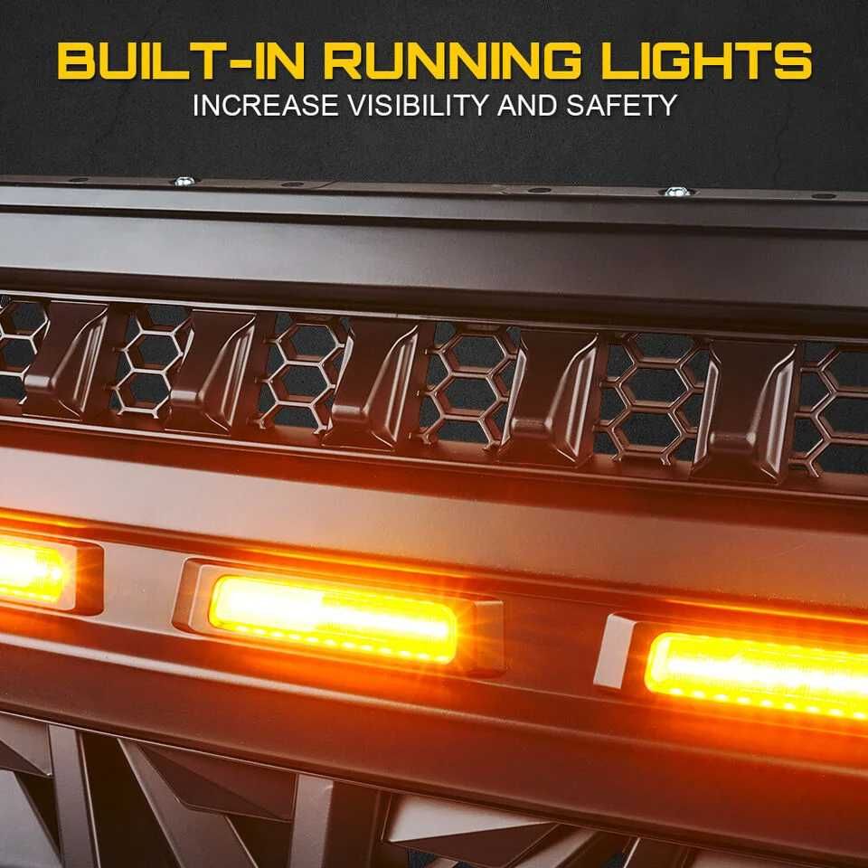 Grila fata centrala Jeep Wrangler JL 2018+ cu Lumini de zi LED