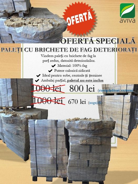 Vindem  brichete usor deteriorate la pret foarte bun