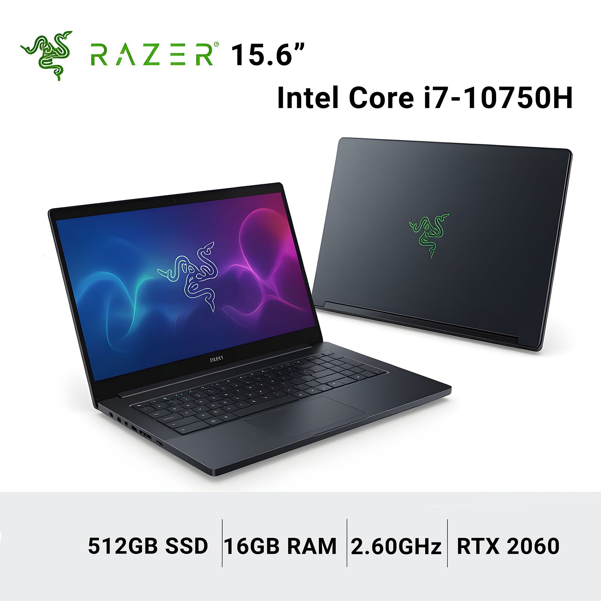 RazerBlade 15.6” (512GB SSD, Intel Core i7 2.60GHz, 16GB RAM, RTX 2060