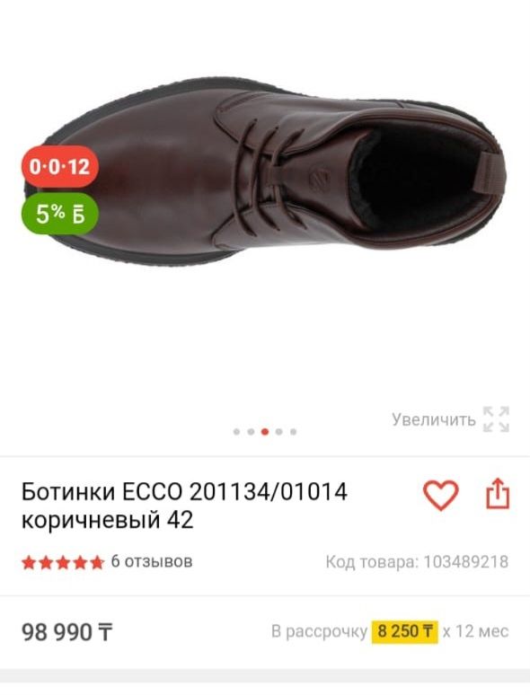 Мужские ботинки ECCO