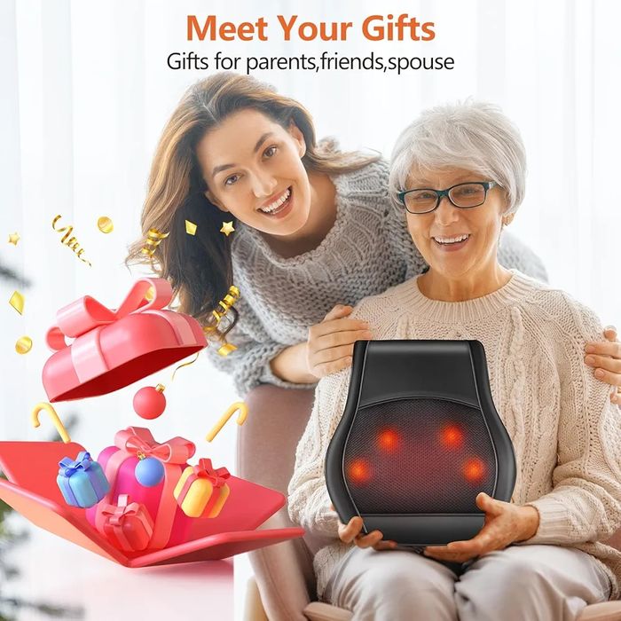 Масажна шиацу възглавница с топлина за дом или автомобил. Brelley