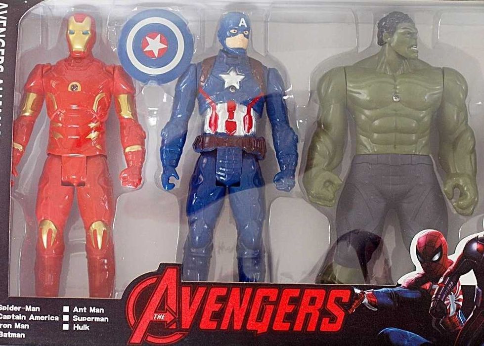 Комплект 5 броя Фигурки Отмъстителите, 25см Avengers Спайдърмен и др.