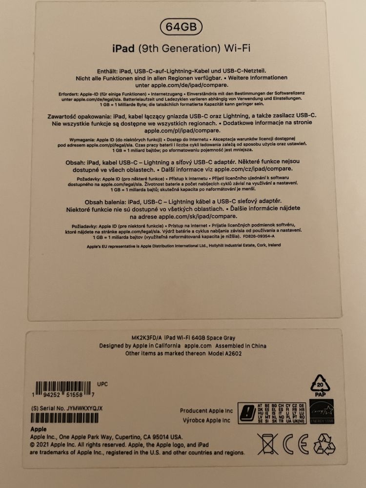 Apple IPad  9  64 GB