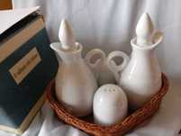 Set sare piper ulei otet, ceramica italiana. plus un Villeroy&Boch