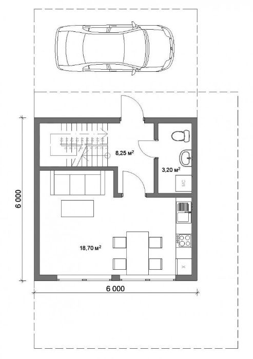 Kit casa lemn 72 mp