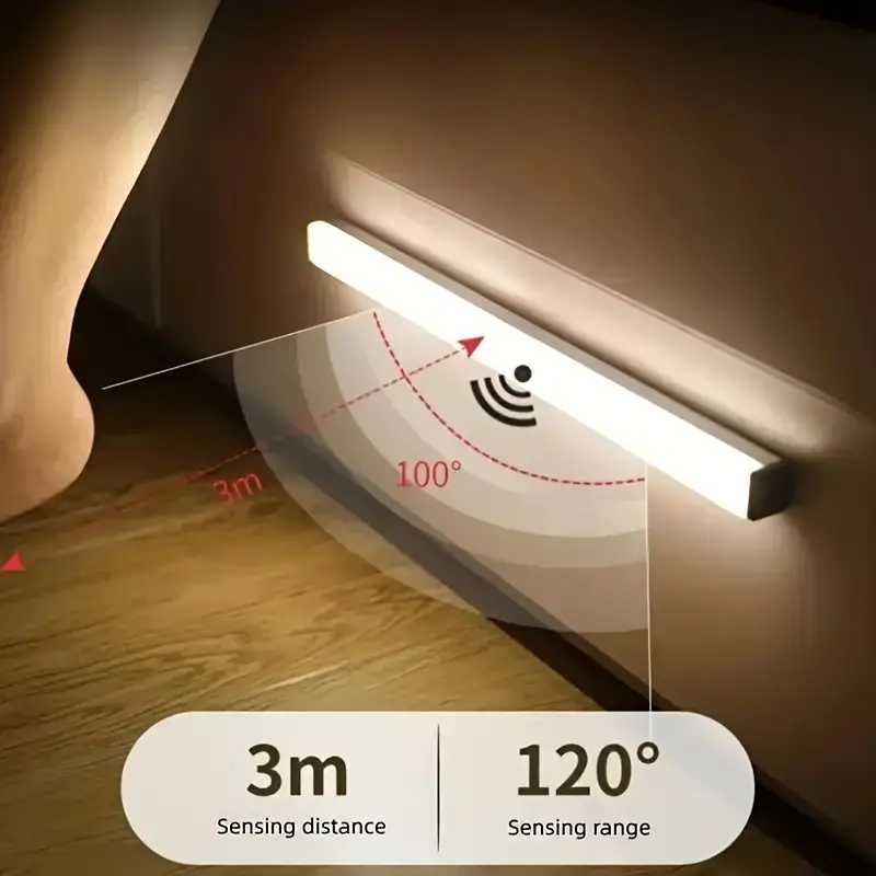 Залепваща се LED лампа с USB зареждане и сензор за движение, магнитна