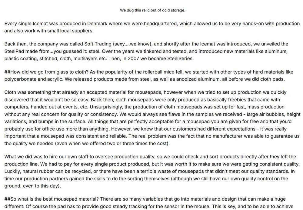 SteelSeries Icemat геймърски стъклен produced in Denmark