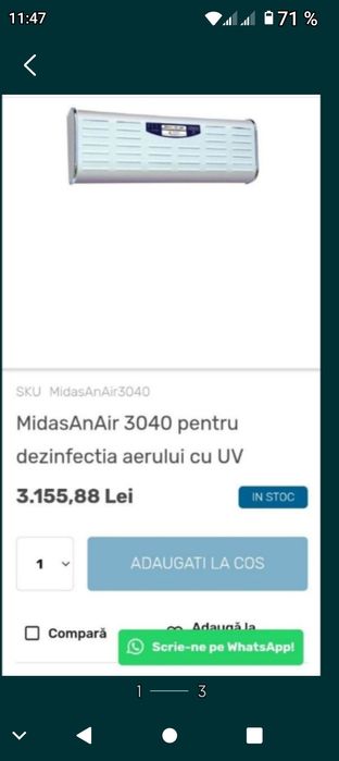 Vând midas pt dezinfecția aerului
