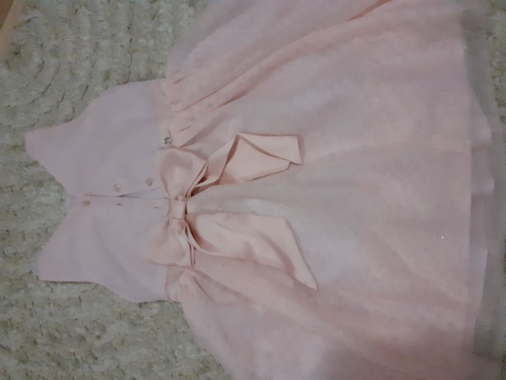 rochie noua h&m 110 4-5ani rochiță eleganta roz fundita