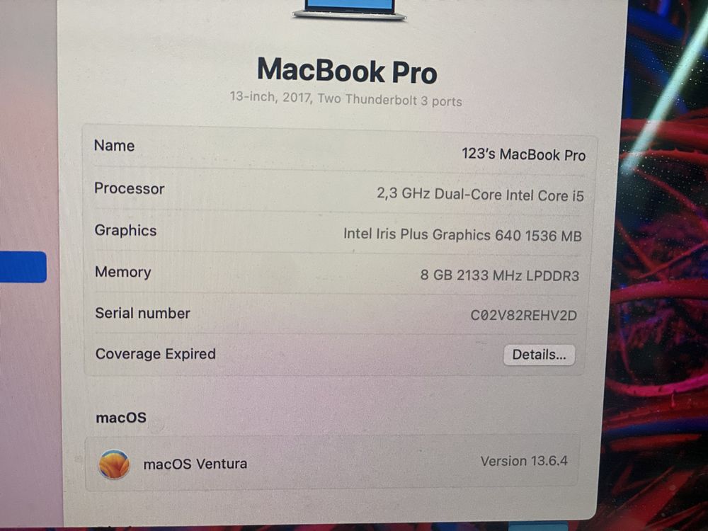 Лаптоп MacBook 13 Pro 2017
