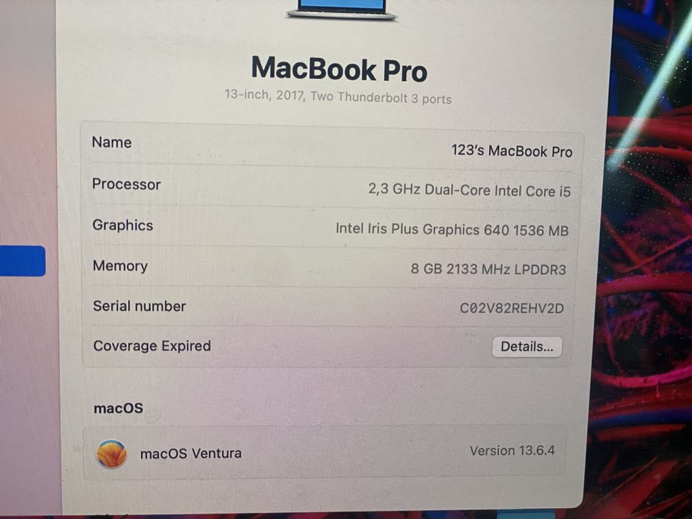 Лаптоп MacBook 13 Pro 2017