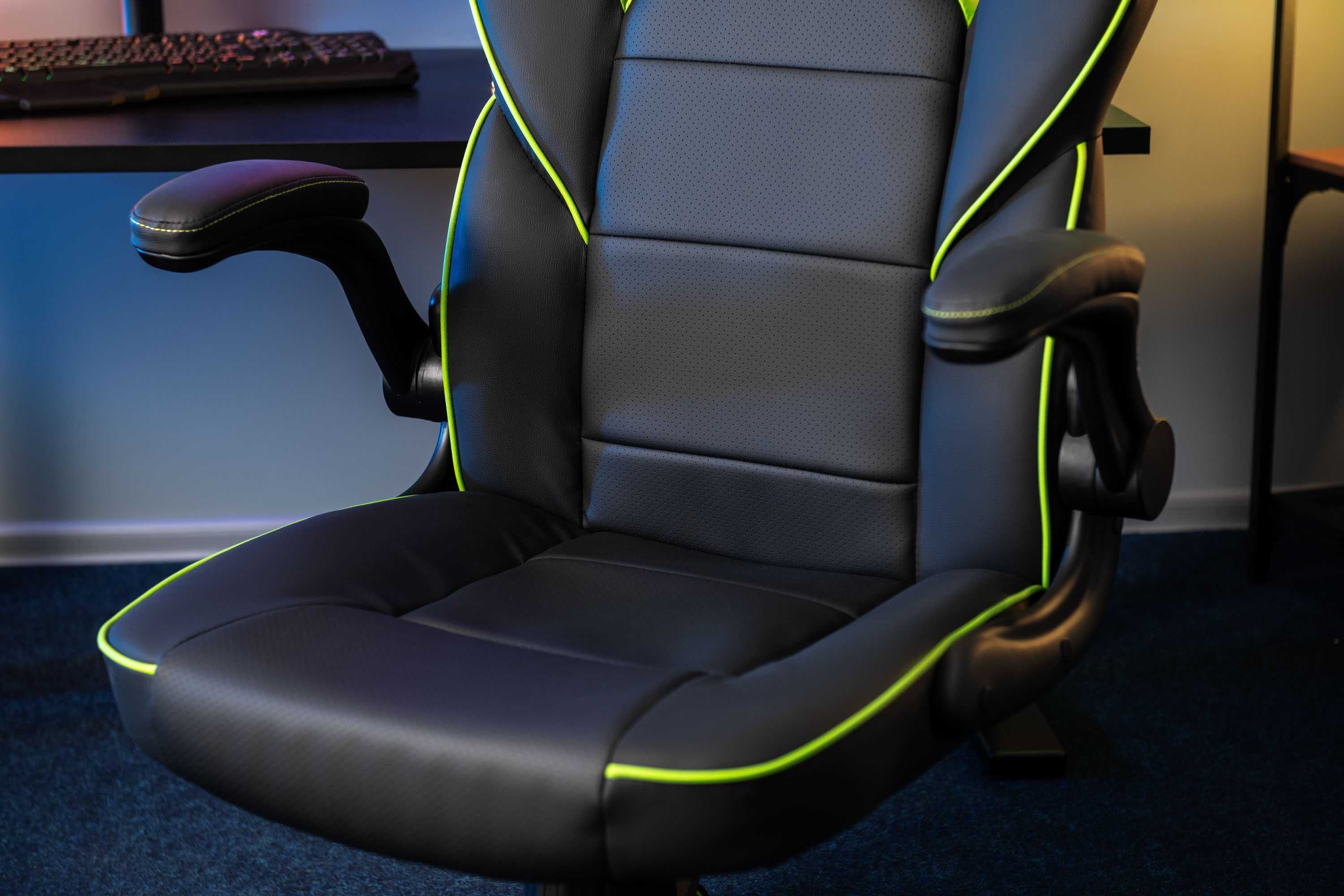 2E Gaming Chair HEBI Black/Green (2E-GC-HEB-BK)