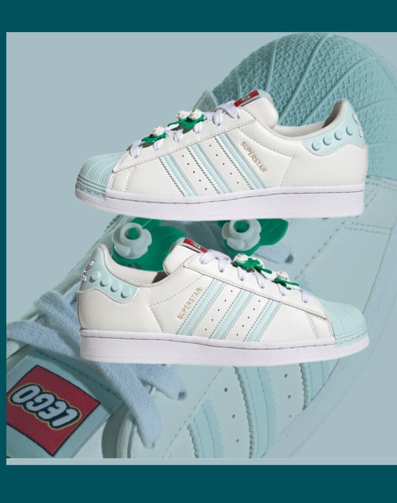 Adidas Superstar Originals LEGO Blue Mint Adidasi -ORIGINALI- piele