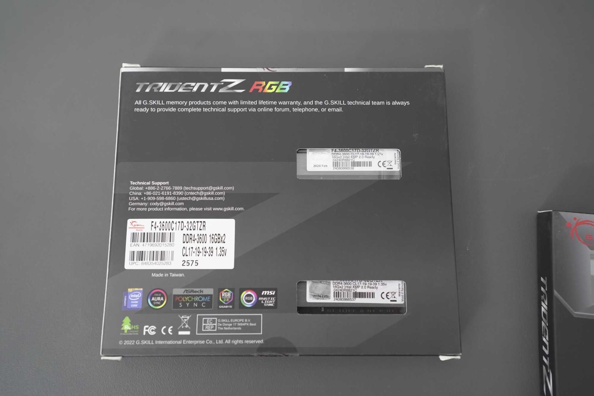 G.SKILL - Trident Z, 32GB, DDR4, 3600MHz - нова рам памет