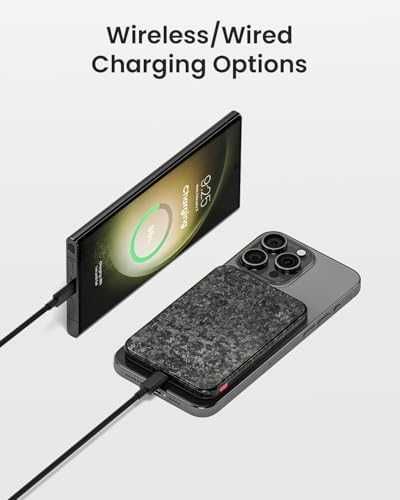 Нова Карбонова външна батерия 5000mAh – MagSafe, PD, QC, ултра лека