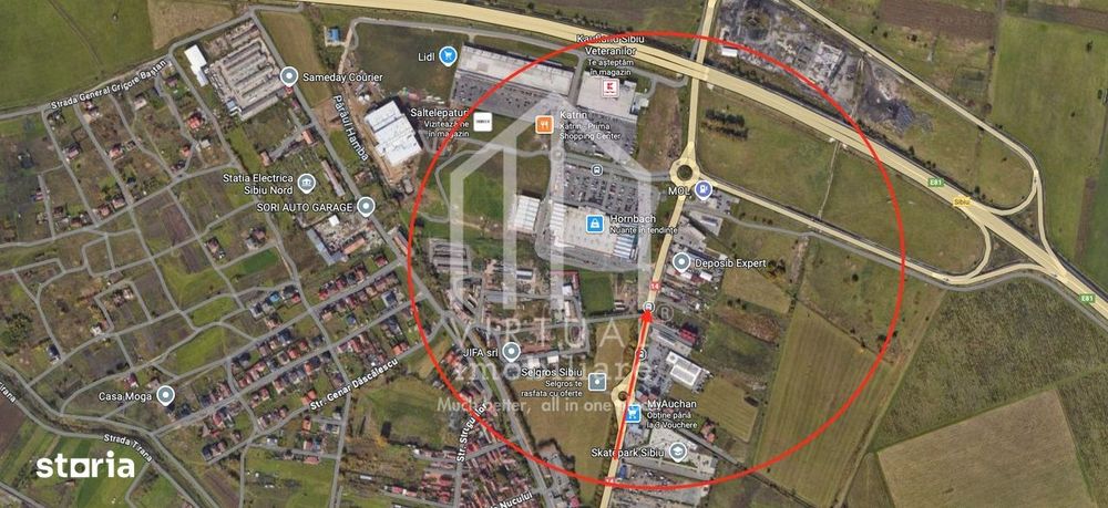 Teren intravilan de vanzare in Sibiu, 1803 mp, zona Obor