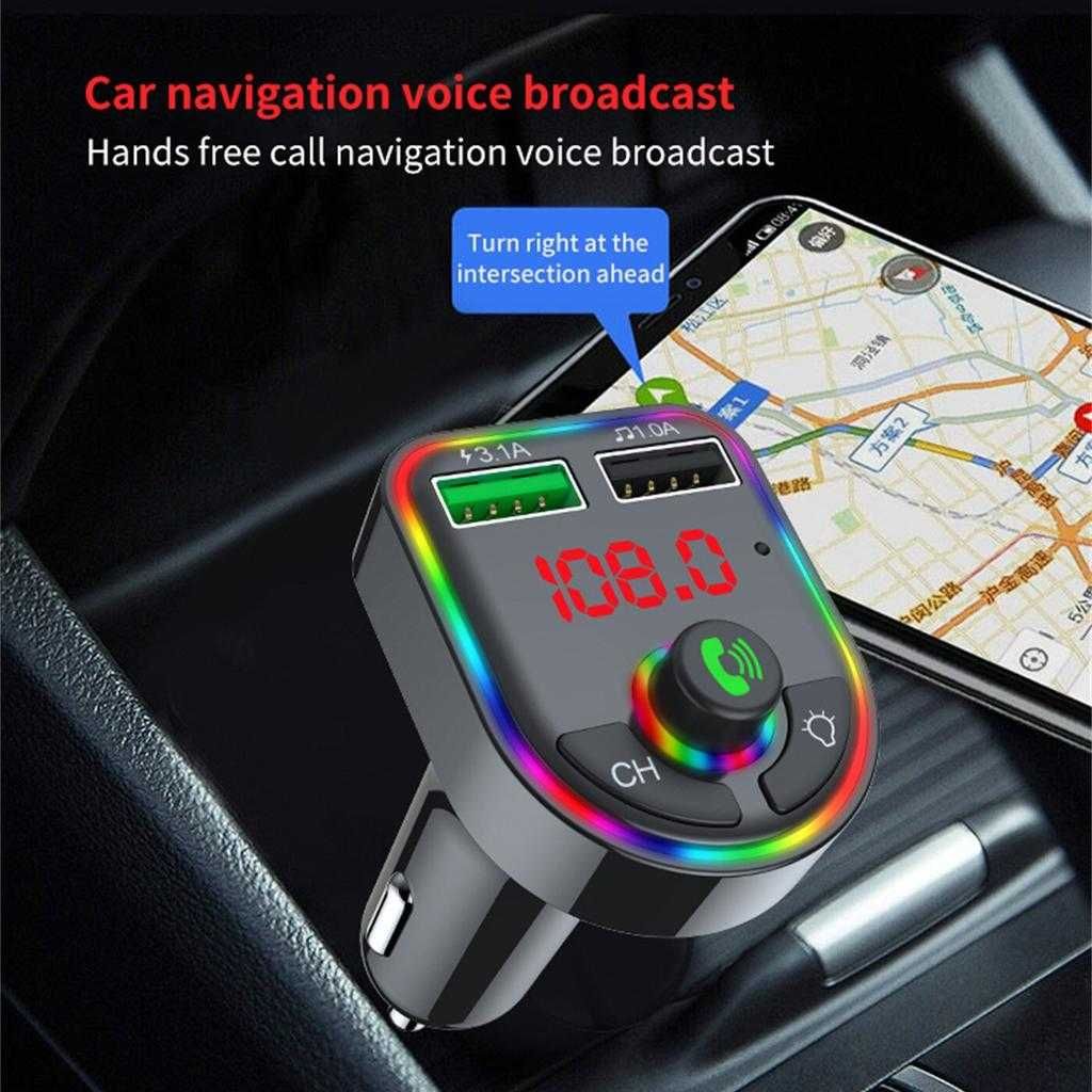Modulator FM CarF6 12-24V player Wireless Bluetooth Incarcare Rap 3.1A