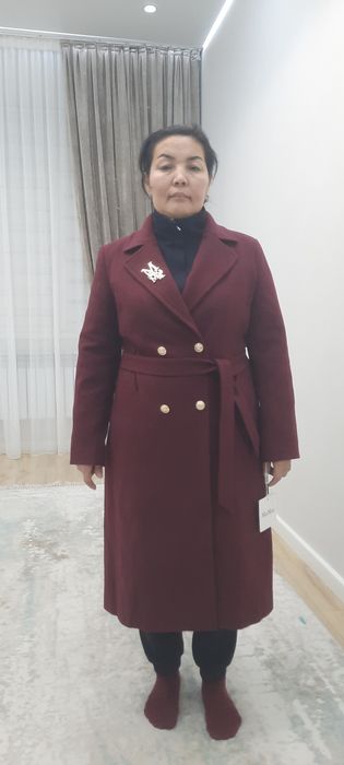 Польто размер 48, цвет бордовый  новый Бағасы 50 мың