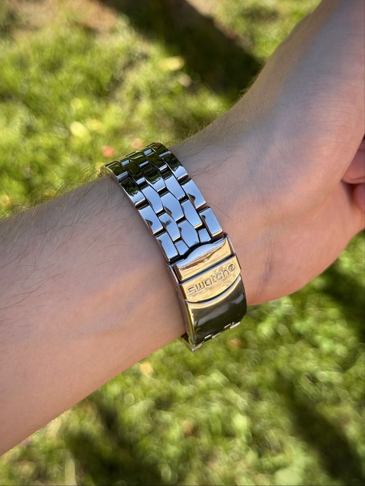 Швейцарские механические часы Swatch Irony Green Sky (YAS410G)