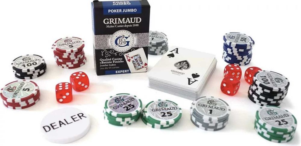 Set poker profesional Grimaud - 500 jetoane, valiza aluminiu neagra