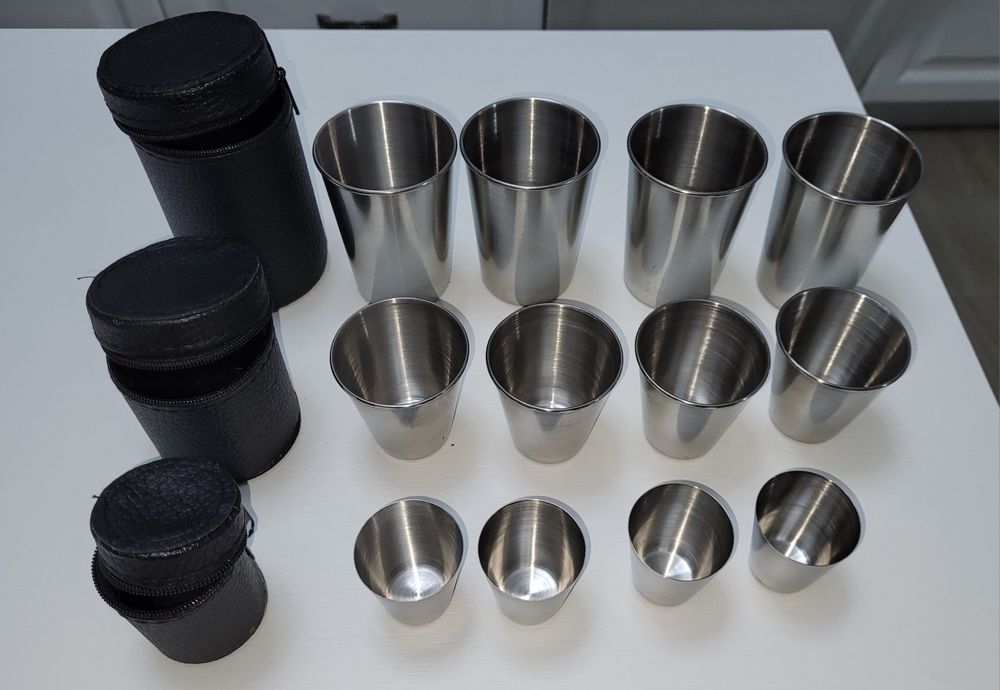 Set Pahare Inox Camping 30 ml + 80 ml + 150 ml