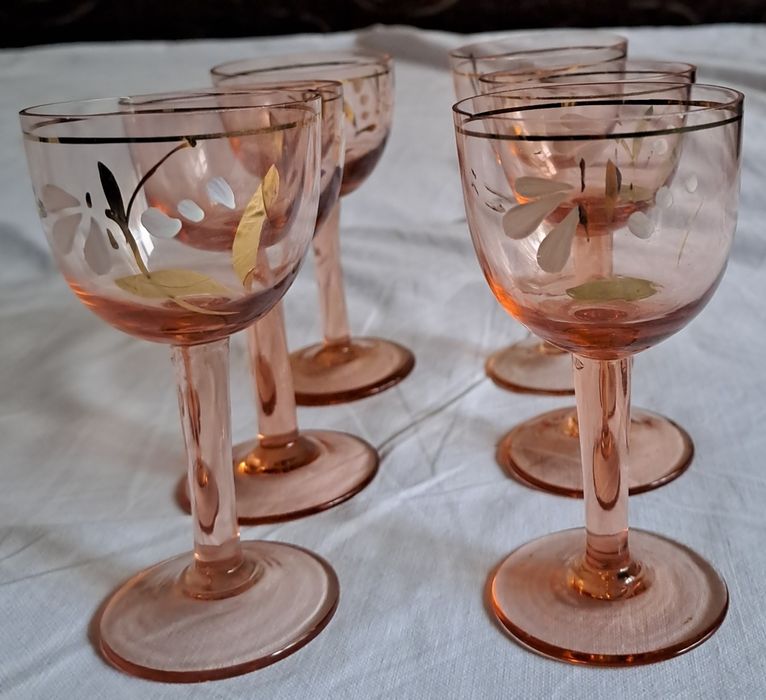 6 pahare model floral vintage