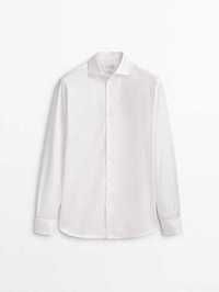 Бяла мъжка официална риза Massimo Dutti