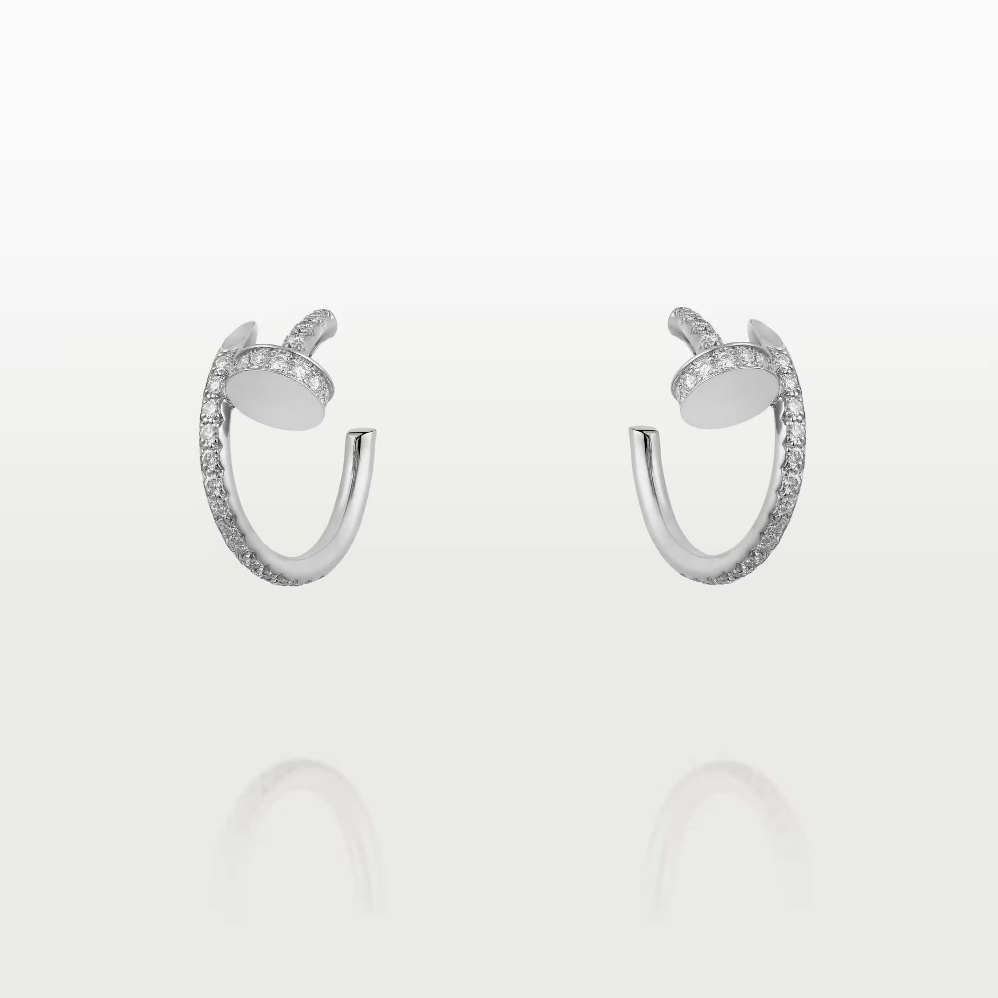 CARTIER Nail Juste un Clou Hoop Silver Diamonds Дамски Обеци Пирон
