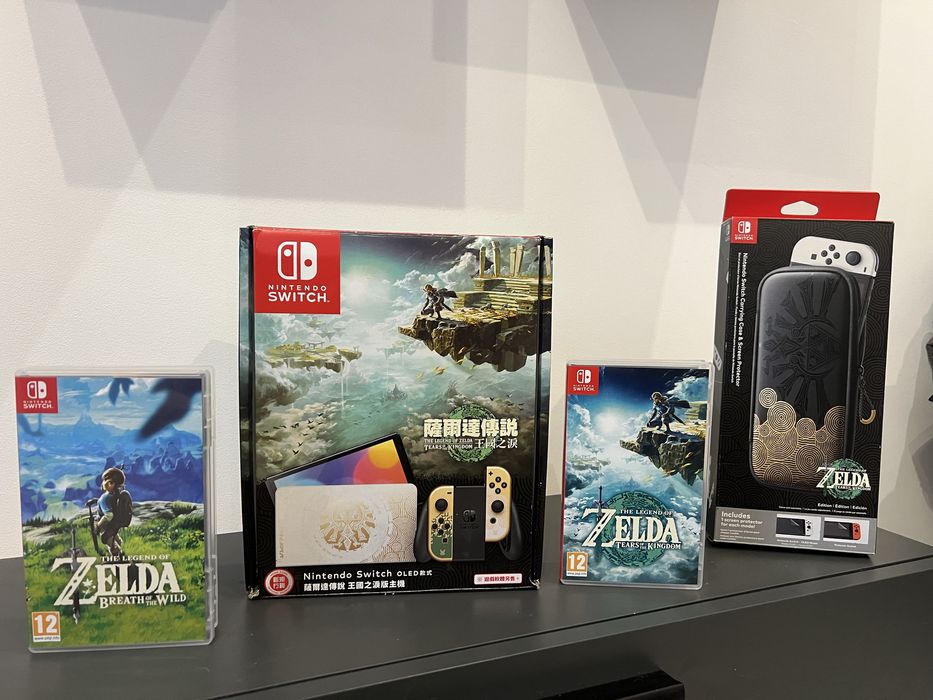 Consola Nintendo Switch OLED Zelda TOTK+jocurile Zelda+ husa transport