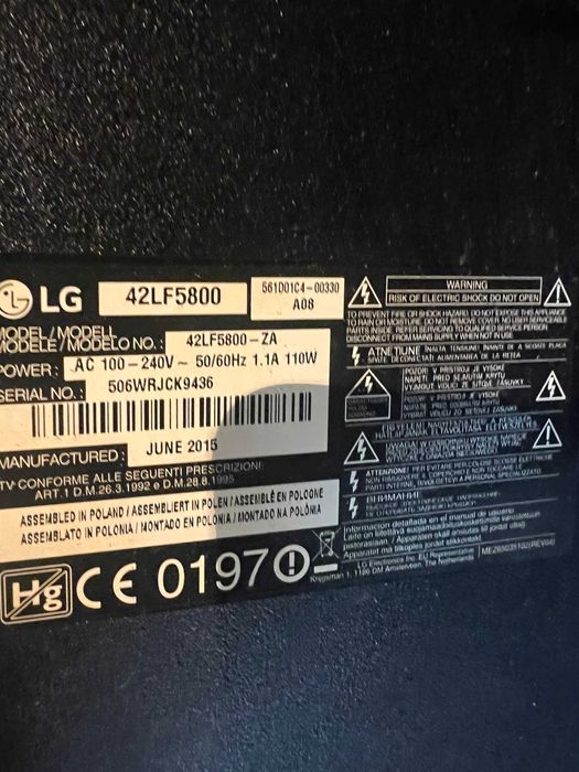 LG 42LB5500,42LF5800,43LH5100 счупени дисплей.