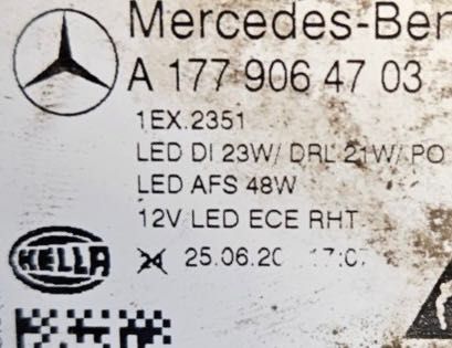 Фар far ляв фарове за Мерцедес А177 Mercedes A-класа W177