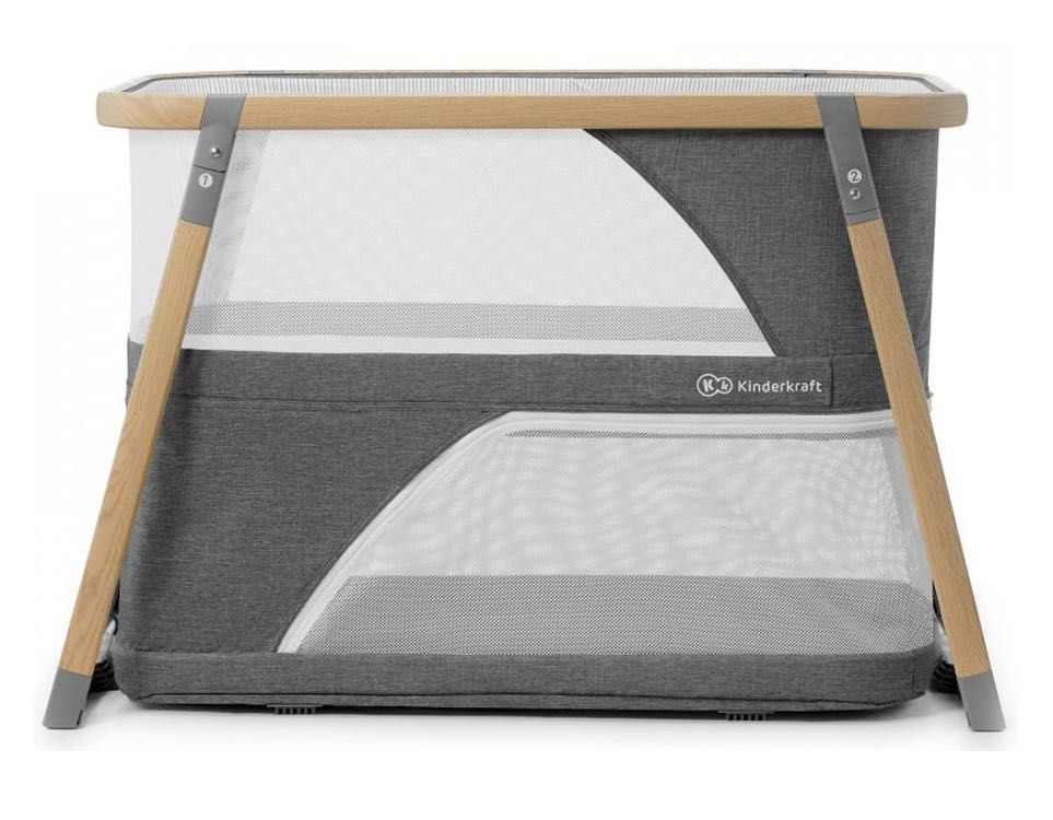 Бебешка кошара KinderKraft Sofi - Сгъваема, с люлка, сива