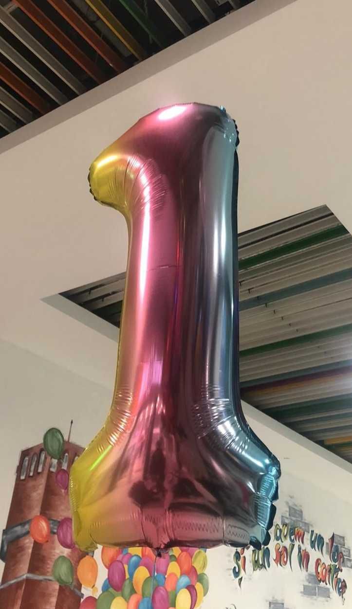 Baloane latex si balon folie cifra 1 an fetita - turta