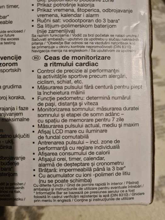 Ceas sport smartwatch de monitorizare a ritmului cardiac