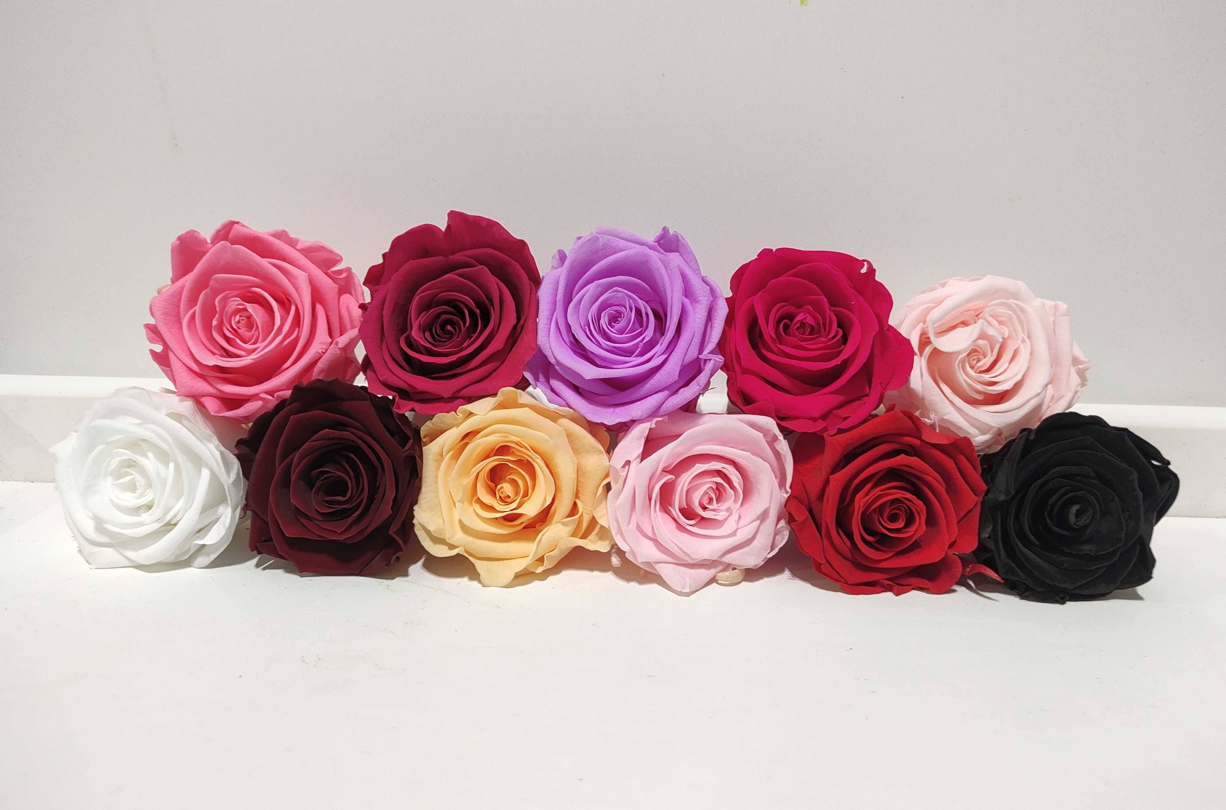 Естествени стабилизирани рози и пъпка роза-за подарък, декорация с мъх