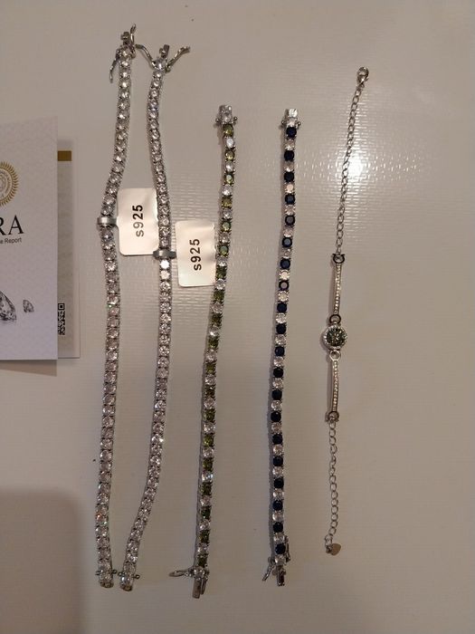 Bratari argint 925 stantate noi cu pietre moissanite certificat 18cm