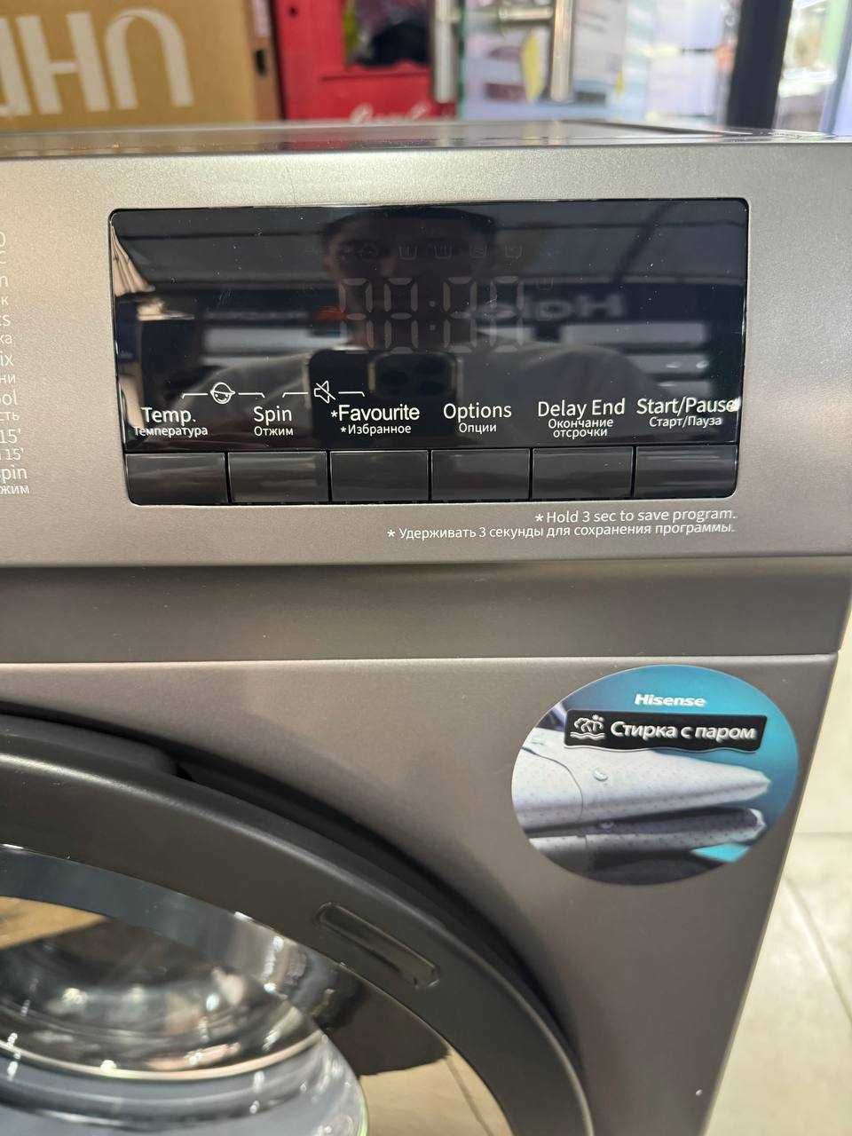 Стиральная машина Hisense 9кг WFQP9014EVMT Inverter Steam A+++