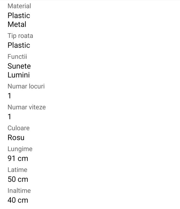 Masinuta electrica Mappy Nitro, pentru copii, Rosu