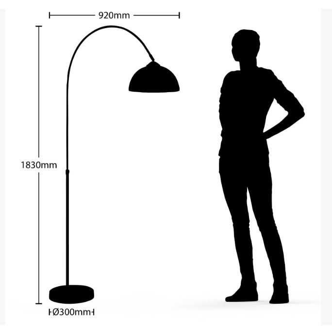 Lampă cu arc Lindby 4018247 Lennart, cupru, reglabilă pe înălțime, E27