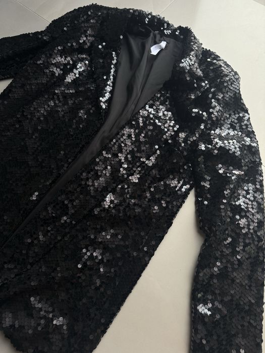 set Imperial sacou cu pantaloni scurti cu paiete negru
