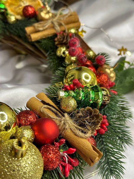 Новогодний декор, венок ручной работы