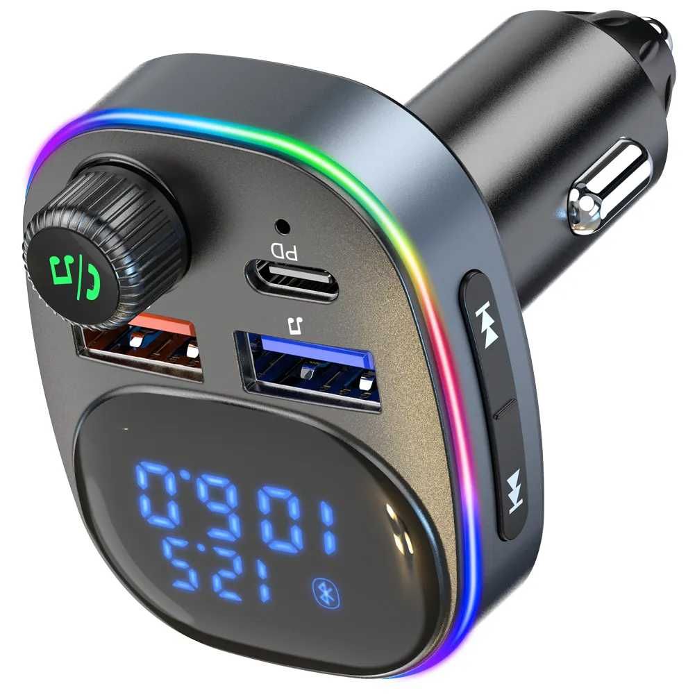 Bluetooth FM трансмитер BC82 Бързо зареждане QC 3.0 ,2бр. USB ,Гласов