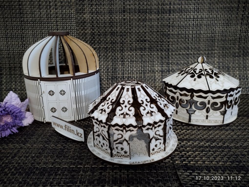 Казахская юрта киiз шкатулка подарок для декупаж тойбастар
