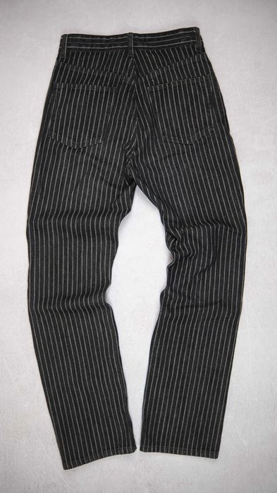 Blugi dama cu talie inalta Zara negri cu dungi albe marimea 34 ca NOI