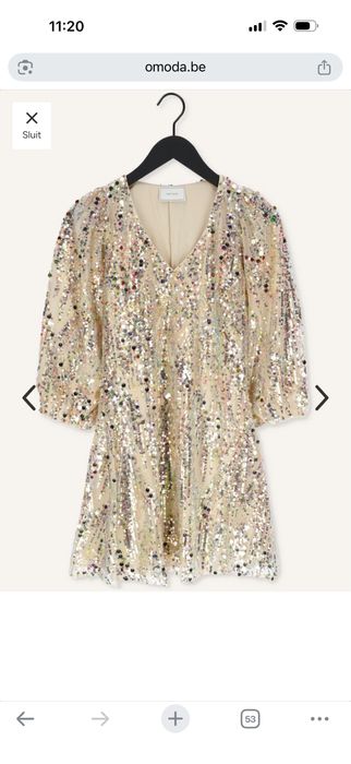 Официална бежова рокля с етикет пайети, блестяща, маркова