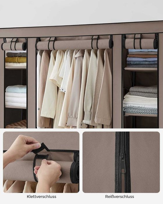 Dulap textil portabil Songmics, 150x45x175 cm, maro