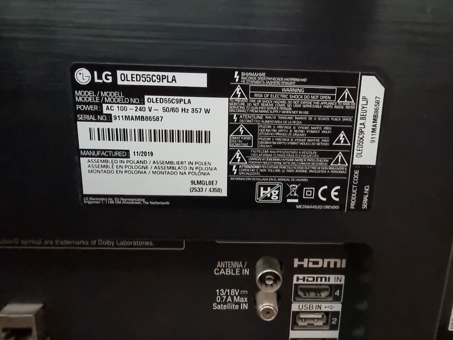 LG OLED Smart TV / 55" - 4K , HDR10+ , WebOS , Dolby Atmos